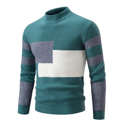 Sweatwear New Men's Autumn and Winter Casual Warm Neck Sweater Knit Pullover Tops  Man Clothes