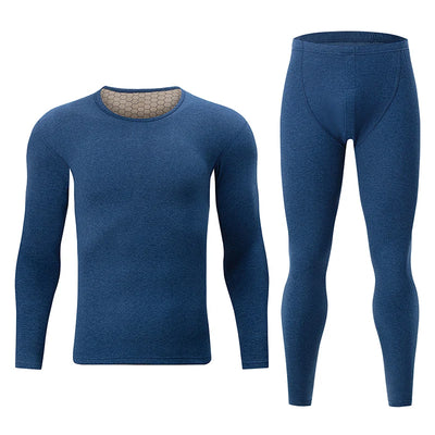 2-Piece Men's Fashion Autumn Clothes And Long-sleeved Trousers Set For Teenagers' Thermal Underwear At The End Of Autumn And Win