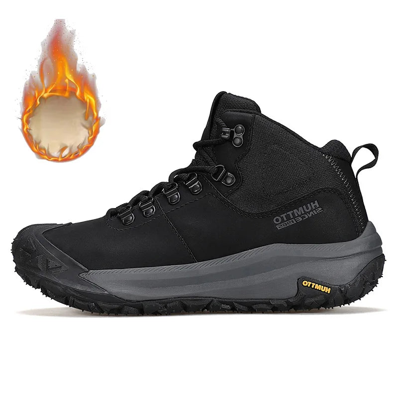 HUMTTO Hiking Shoes Men Waterproof Leather Hunting boots Women Trekking Ankle Snow boots Outdoor Sport Sneakers Tactical Shoes