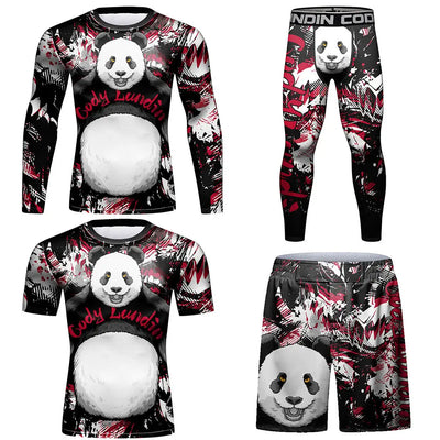 Rush Guard Jiu jitsu MMA Compression T-Shirt+Pant Suit Muay Thai Shorts Bjj Boxing Rashguard Men's Grappling Kickboxing Clothing