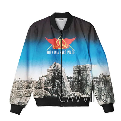 New Fashion Women/Men's 3D Print  Aerosmith Band  Zipper Bomber Jackets Men Overcoat Mens Coat Zip Up Jackets  01