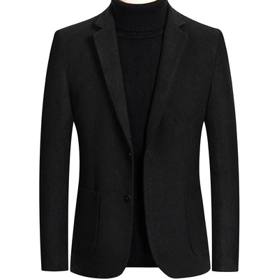 New Men's Wool Blazers Male Suit Jacket Oversized Solid Business Casual Winter Jacket Men Clothing Wedding Suit Coat 4XL A5FJ002