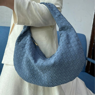 New woven bag high-end western-style casual armpit bag women's single shoulder handbag large dumpling bag hand-held bag