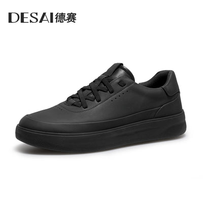 Desai shoes men's leather shoes men's 2025 new men's shoes casual shoes with light soft sole small white shoes men