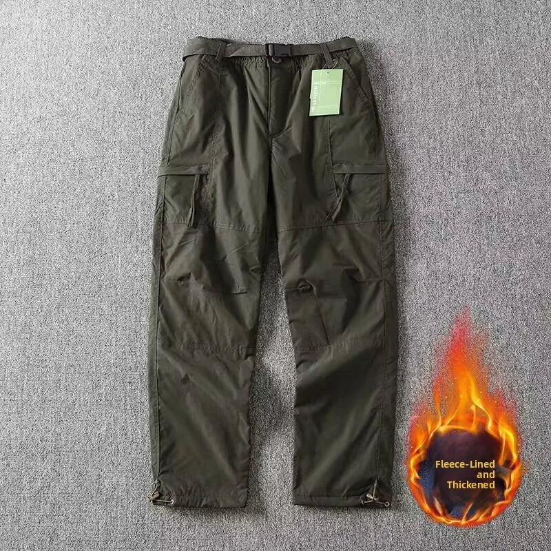 Outdoor Workwear Pants Men's Loose Straight Cut Qui Dry Hiking Mountain Climbing Windproof Waterproof Polyester Fiber Cargo