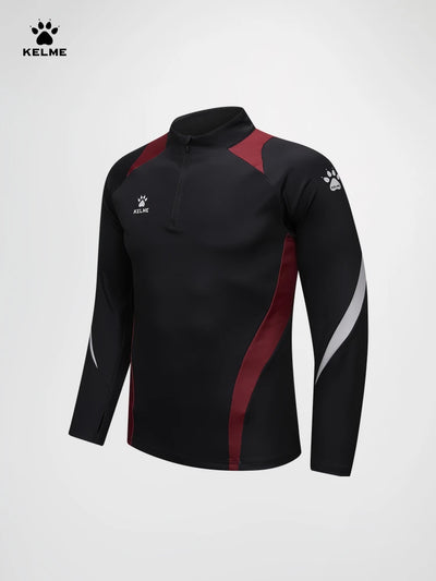 KELME Karl Mei Half Zipper Long Sleeve Sports Hoodie Men's Running Training Soccer Hoodie Basketball Jacket