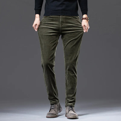High Quality Corduroy Fabric Men's Business Casual Trousers Autumn Winter Style Small Straight Slim Versatile Cargo Pants