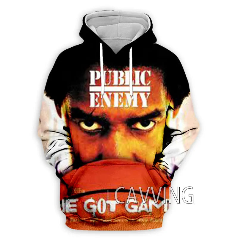 New Fashion Women/Men's 3D Print  Public Enemy  Hoodies Hooded Sweatshirts Harajuku Hoodie Sweatshirts Tops Clothing