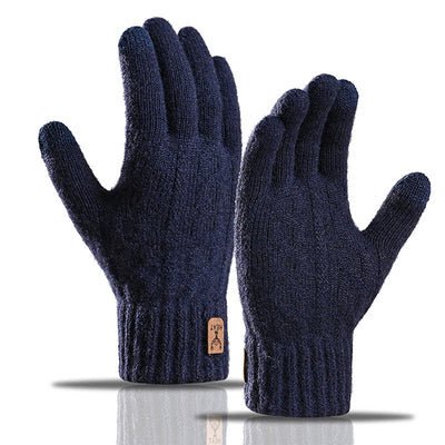 〔CC55〕1Pair Warm Gloves Autumn Winter Gloves For Men Cold-proof Warm Gloves Cycling Full Finger Touch Screen Gloves Gifts