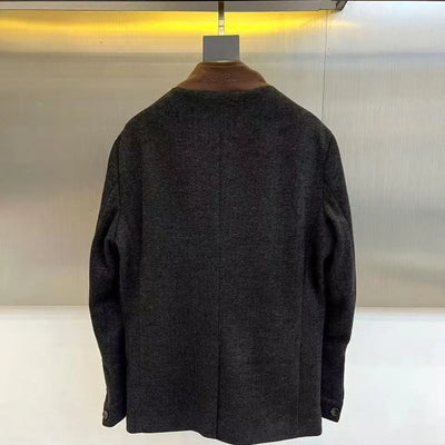 Italian LP men's autumn and winter new fashion casual stand-up collar jacket men's old money style business simple coat