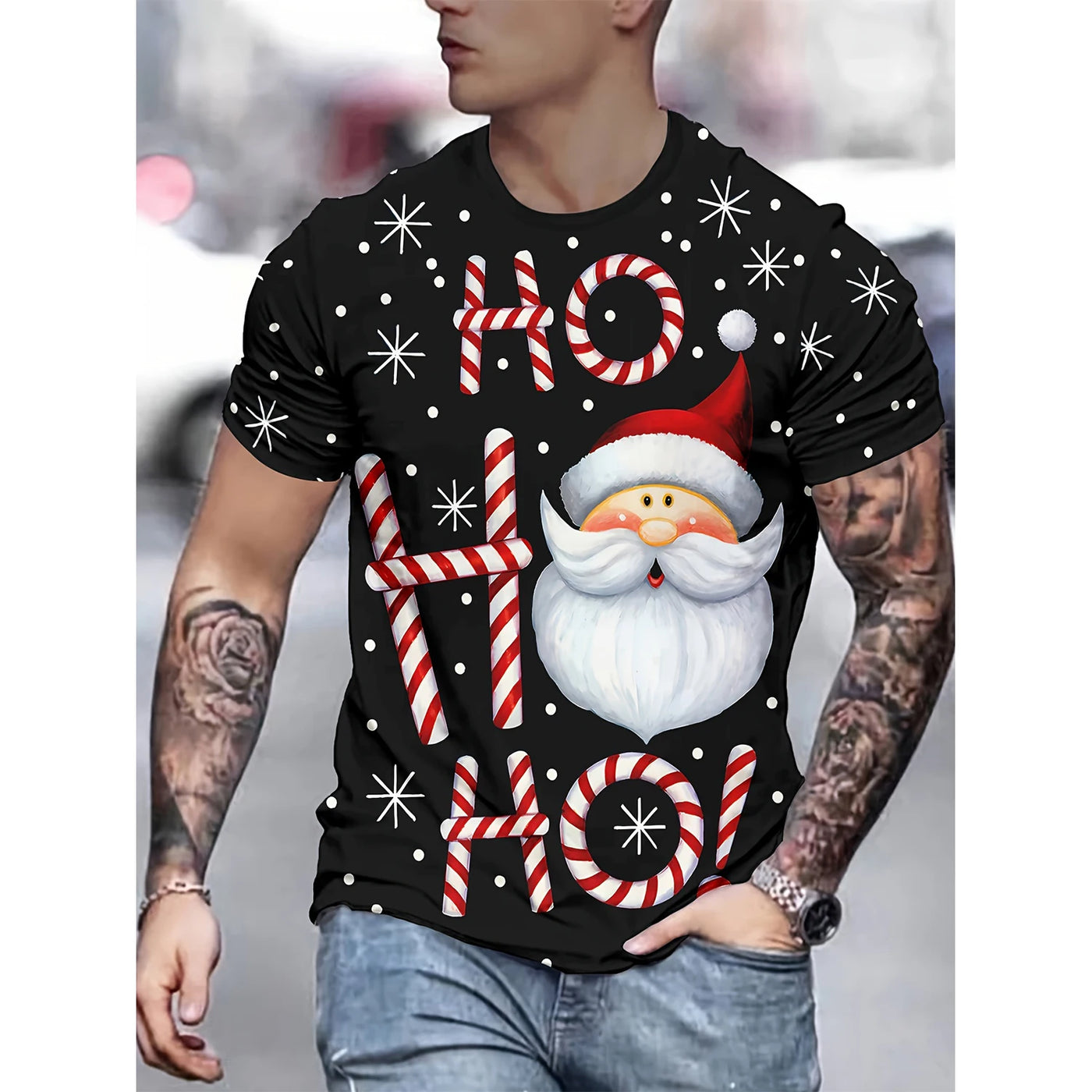 Christmas Tree Snowflake 3D Print T-Shirts Men Women Fashion Cosplay Oversized Short Sleeve T Shirt Male Tees Tops Man Clothing