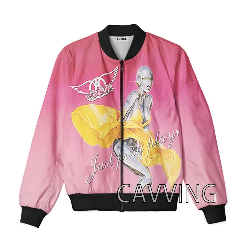 New Fashion Women/Men's 3D Print  Aerosmith Band  Zipper Bomber Jackets Men Overcoat Mens Coat Zip Up Jackets  01
