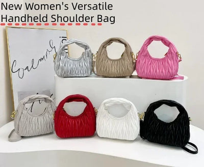 Fashion bag shoulder 2025 crossbody bag new cloud pleated armpit high-end crescent shaped handbag