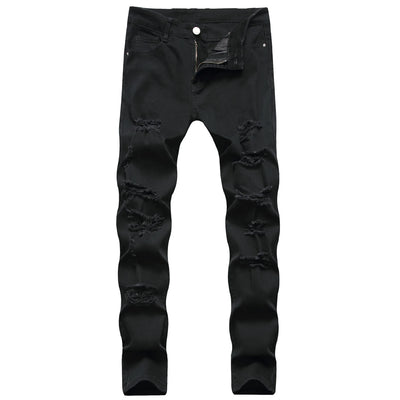 New Men 2022 American Style Fashion Stitching Two-color Yellow and Red Trend Stretch Jeans Male Trousers Denim Pants