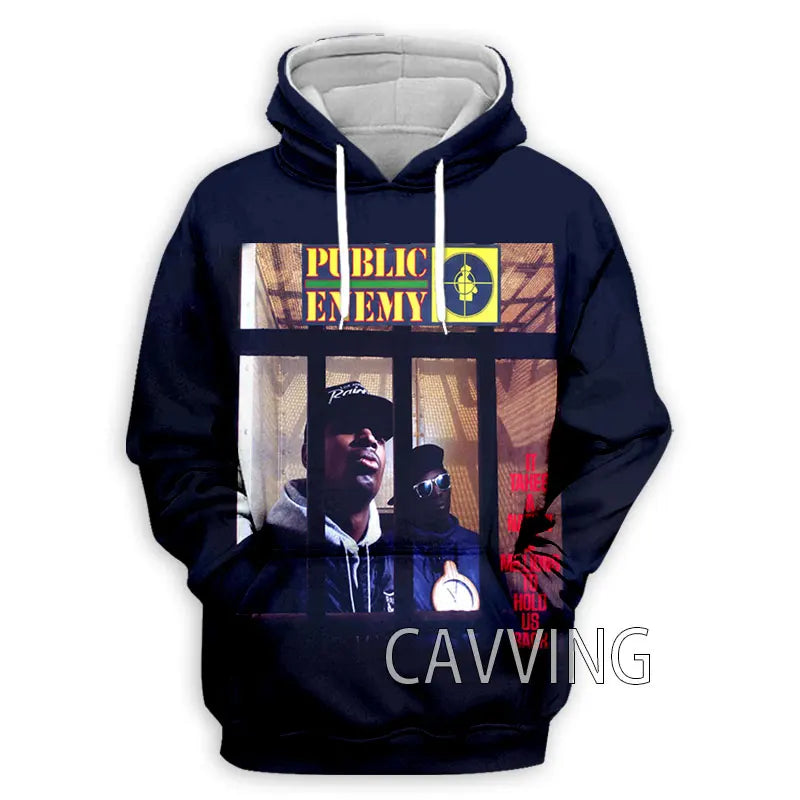 New Fashion Women/Men's 3D Print  Public Enemy  Hoodies Hooded Sweatshirts Harajuku Hoodie Sweatshirts Tops Clothing