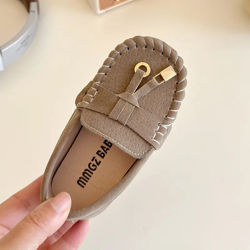 2025 Chidlren Flats Spring Summer Kids Casual Shoes for Girl Moccasin Slip On Lazy Loafers Shallow Tassel Boy Shoes Daily I03143