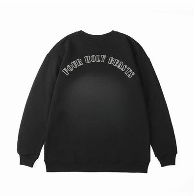 2025 Autumn Pure Cotton Hoodie Men's Chinese Style Printed Loose Elastic Trend Casual Fashion High-end Long Sleeved Shirt