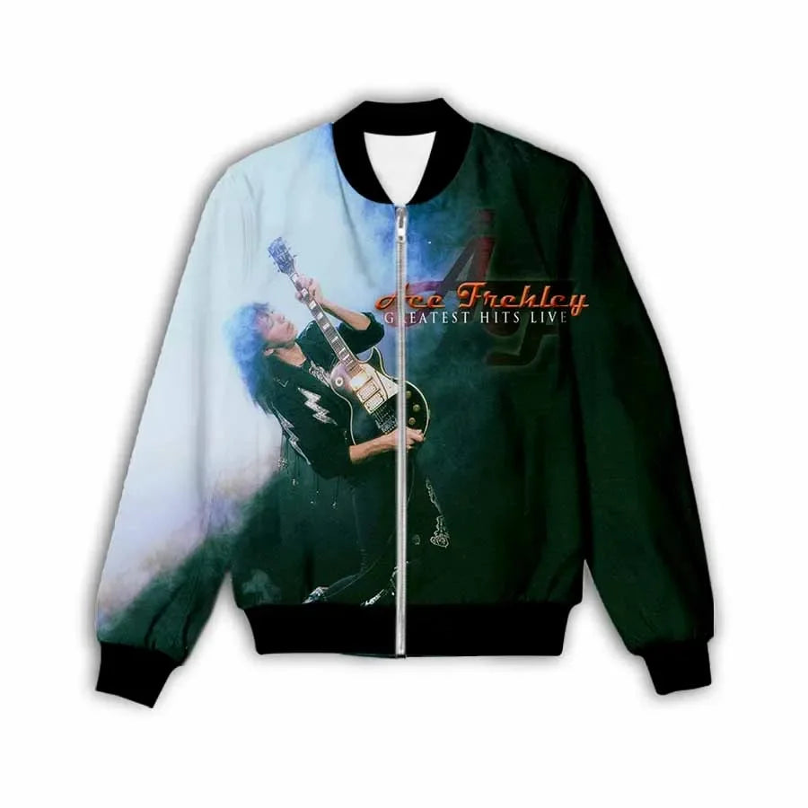 New Fashion Women/Men's 3D Print  Ace Frehley   Zipper Bomber Jackets Men Overcoat Mens Coat Zip Up Jackets    C1