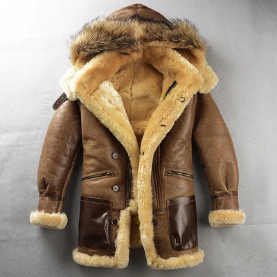 YR!Wholesales.Classic bomber real fur jacket.Long Warm winter thick wool coat.Luxury genuine leather cloth,natural shearling