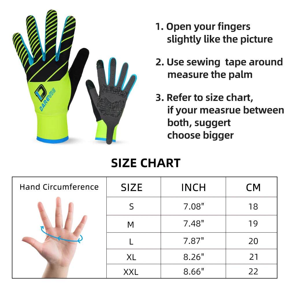 DAREVIE Full Long Cycling Gloves Screen Touch Finger Bike Gloves Shockproof Pad Biking Gloves Long Waist Breathable Biking Glove