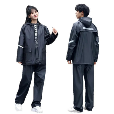 1 Set Split raincoat rain pants suit Full body rainstorm proof take away waterproof suit Reflective motorcycle raincoat suit