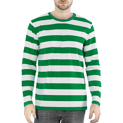 Fashion Contrast Stripe 3D Print Men Long Sleeve T-shirt Casual Fashion O-Neck Oversized T Shirts Tops polyester Men Clothing