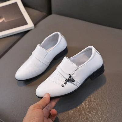 Spring Autumn Boy Leather Shoe Fashion Causal Children's Slip-on Loafers Versatile Kids Formal Students Performance Black Shoes