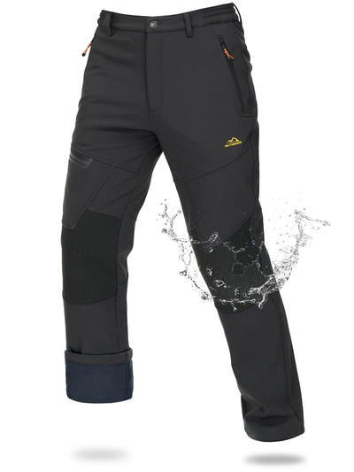 MAGCOMSEN Softshell Ski Pants Mens Winter Warm Fleece Lined Snow Trousers Waterproof Windproof Hiking Outdoor Thermal Pants