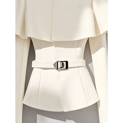 Fashion Chic Pullover Jacket Women Spring Autumn New 2025 Slim Long-sleeved Cape Shawl Waist Soft Korean Casual Coat Female Tops