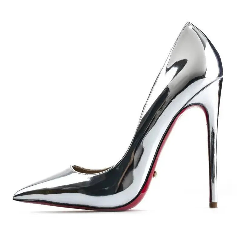 Plus Size 34-44 Sexy Red Shoes Rubber Bottom Pointed Toe Spring Shallow Women Pumps Dress Party Wedding High Heels