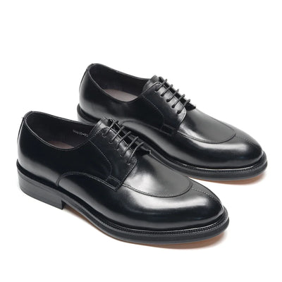 Classic Italian Luxury Brand Men's Elegant Black Dress Shoes Authentic Genuine Leather Lace Up Oxfords Business Social Footwear