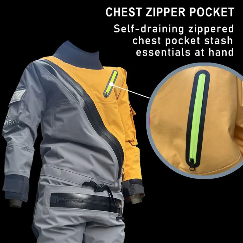 3-Layer Waterproof Breathable Men's Dry Suit  Warm Drysuit for Expedition Paddling Kayak Fishing. Whitewater Wading Water Sport