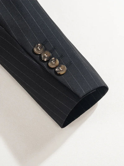 ST Cassy high-quality blue striped suits for men slim fit luxurious and elegant men's business suit 3-piece set full men's suit