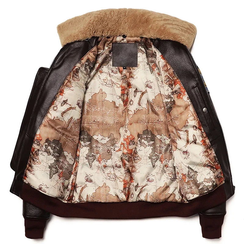 Military Clothing G1 Flight Jacket Thickening Quilted100% Cowhide Leather Jackets Men Coat Winter Overcoat M212 Dropshipping