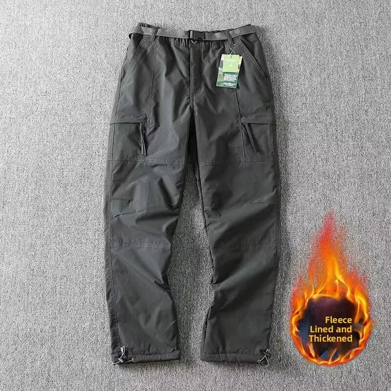 Outdoor Workwear Pants Men's Loose Straight Cut Qui Dry Hiking Mountain Climbing Windproof Waterproof Polyester Fiber Cargo