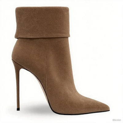 Minimalist Pointed Cuff Boots Women Party Wear Sleek Heels Side Zip Fashion Western Style Chic Pointy Toe Daily Footwear