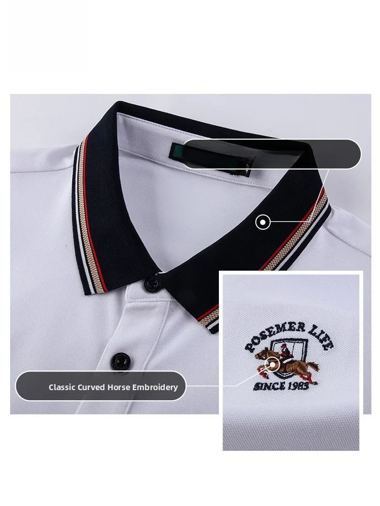 Posemer Men's ort Sve  irt Casual Busin Pure Color Summer New Faion Urban Sle Cotton Polyester Blend T-irt