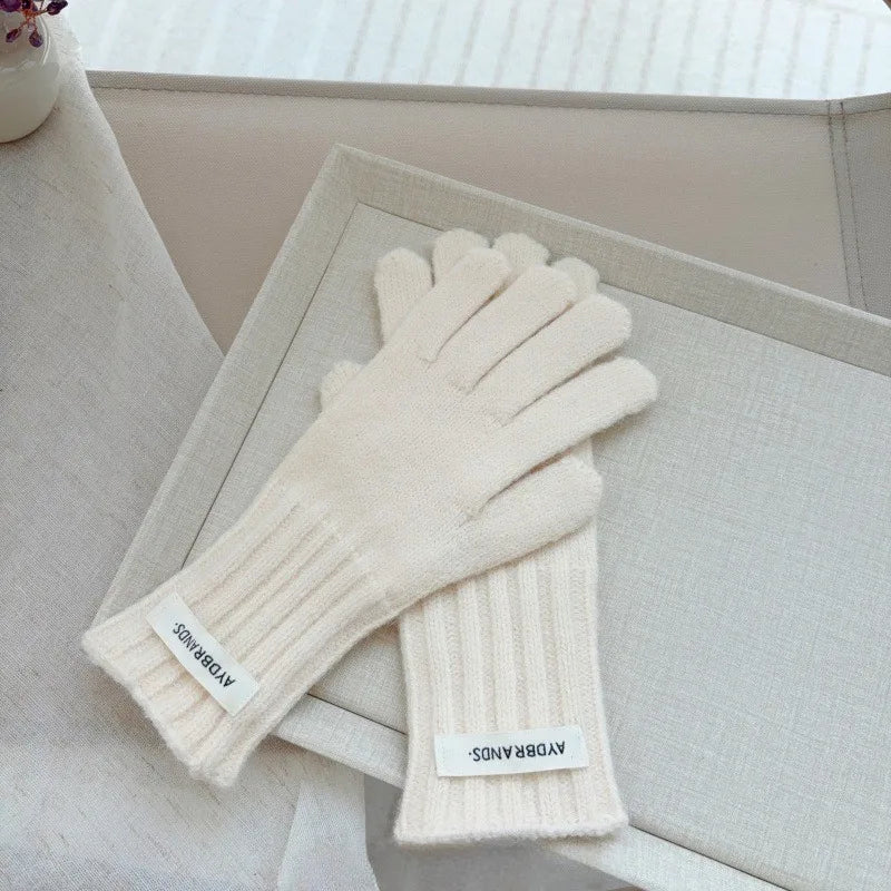 4-11Y Children's Gloves Versatile Boys Girls Split Finger Gloves with Hole Touchable Screen Autumn Winter Baby Knitted Glove