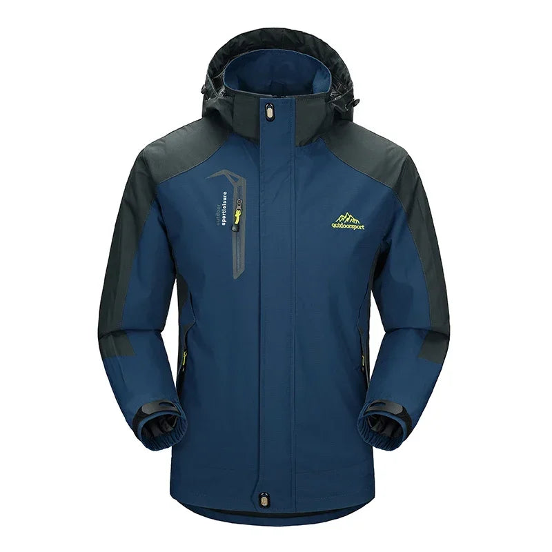 Outdoor Waterproof Hiking Jacket Sets Men Spring Breathable Hooded Coat Trekking Camping Climbing Quick-Drying Trousers Suit