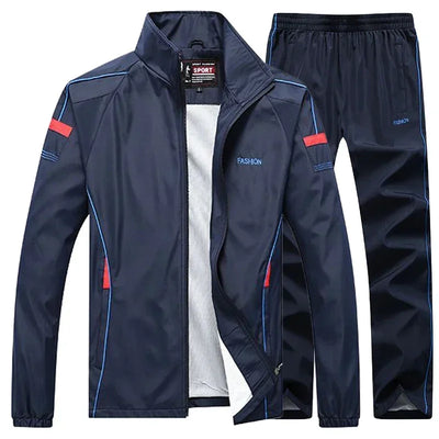 Men's Sportswear Autumn 2 Piece Sets Sports Suit men Jacket+Pant Sweatsuit Male Jogging basketball TrainingTracksuit clothing