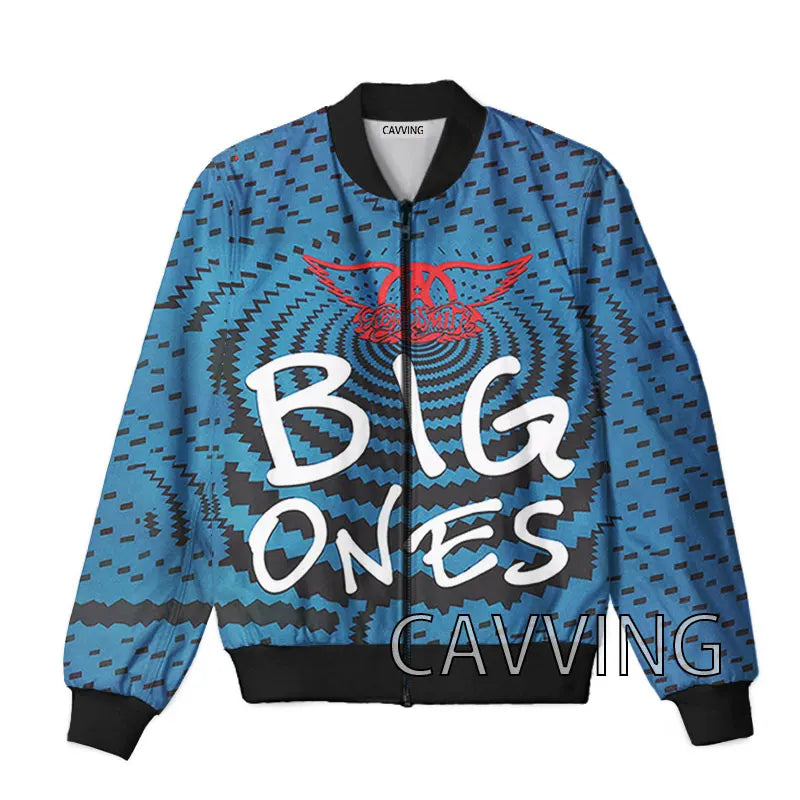 New Fashion Women/Men's 3D Print  Aerosmith Band  Zipper Bomber Jackets Men Overcoat Mens Coat Zip Up Jackets  01