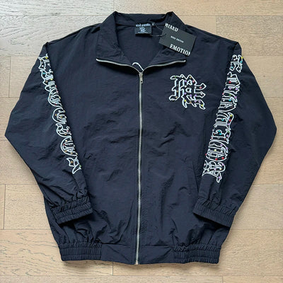 Autumn New Style MIXED EMOTION Zipper Jacket High Quality Colored Hot Diamond Print Windbreaker Casual Trousers Men Women