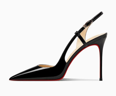 White patent leather design with a high-end and non tiring foot feel. 2025 new pointed and slim heeled high heels for women