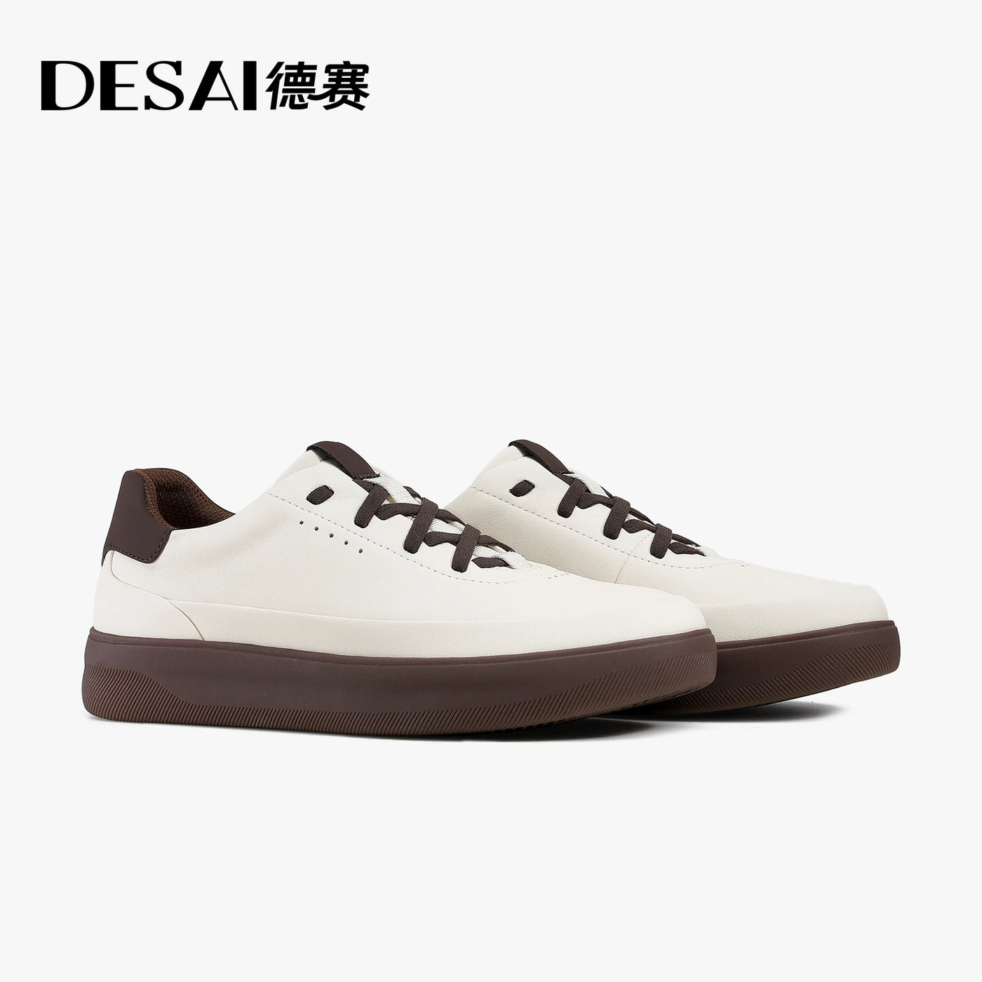 Desai shoes men's leather shoes men's 2025 new men's shoes casual shoes with light soft sole small white shoes men