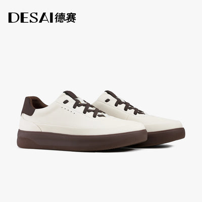Desai shoes men's leather shoes men's 2025 new men's shoes casual shoes with light soft sole small white shoes men