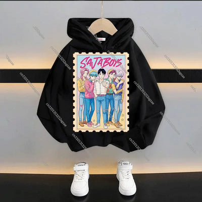 New 2025 KPop Demon Hunters Kids Hoodie: Cartoon Character Hooded Sweatshirt For Boys & Girls Casual Comfy Top
