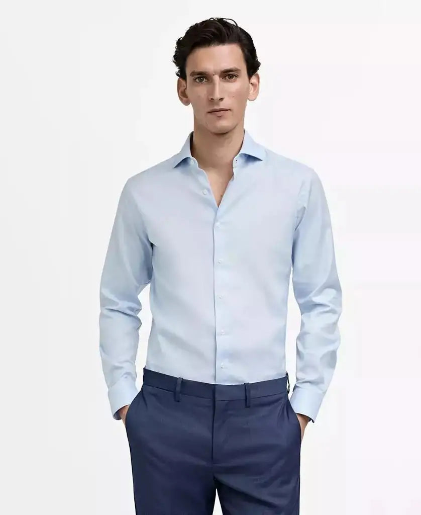 MANGO | Men's Slim Fit Structured Dress Shirt