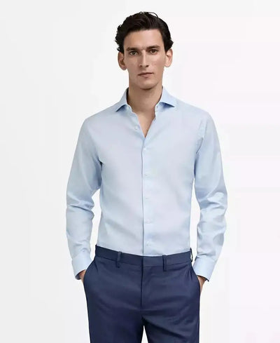 MANGO | Men's Slim Fit Structured Dress Shirt