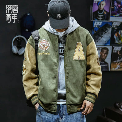 New Baseball Jacket Men Fashion Embroidered Jackets Coats High Street Outwear Man Bomber Jacket Hip Hop Clothing Top
