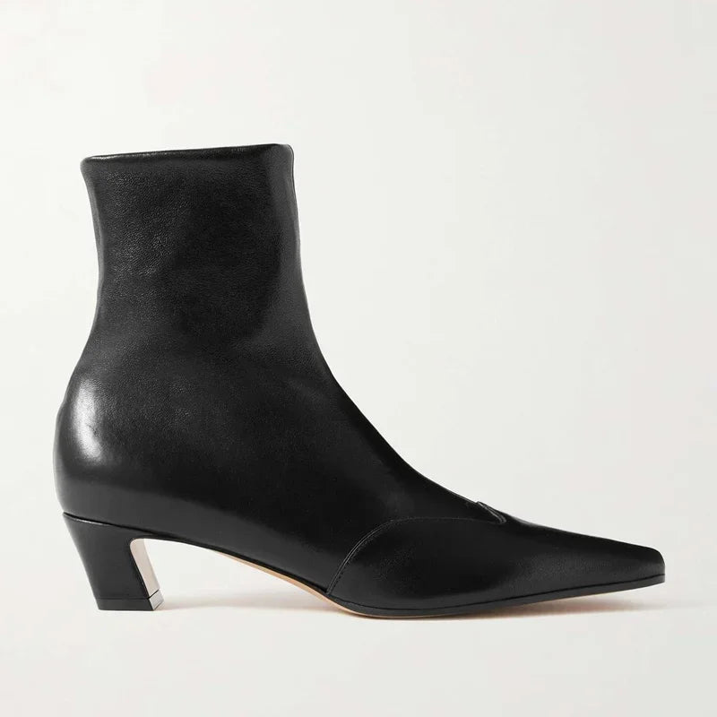 Matte Leather Sewing Snakeskin Ankle Boots Sexy Square Toe Sewing Mixed Colors New Arrivlas Fashion Women Modern Boots